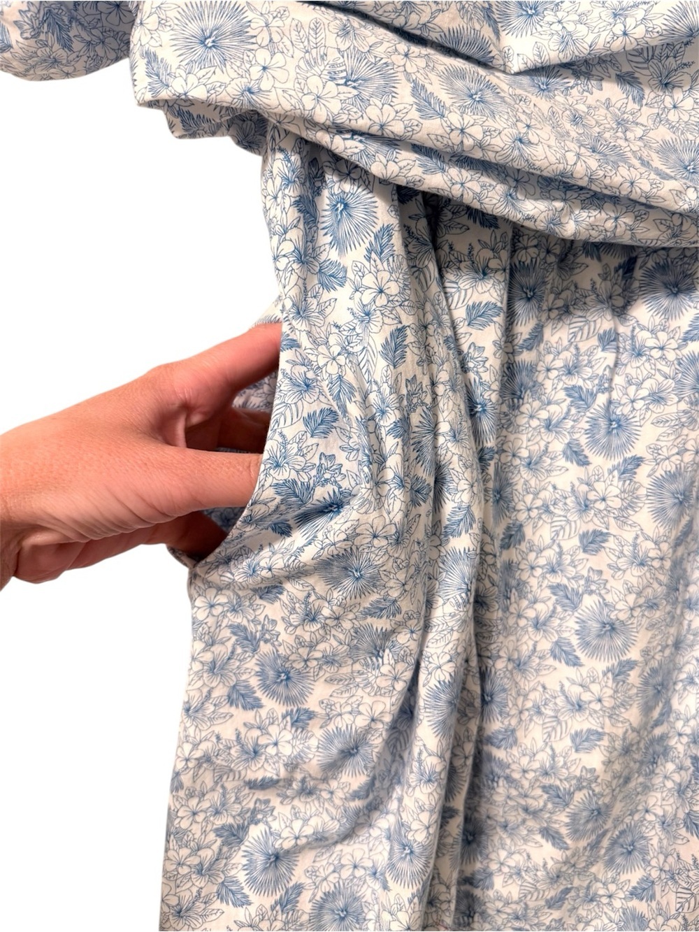 Arula Blue Floral Puff Sleeve Smocked Babydoll Dress XL - Picture 3 of 7